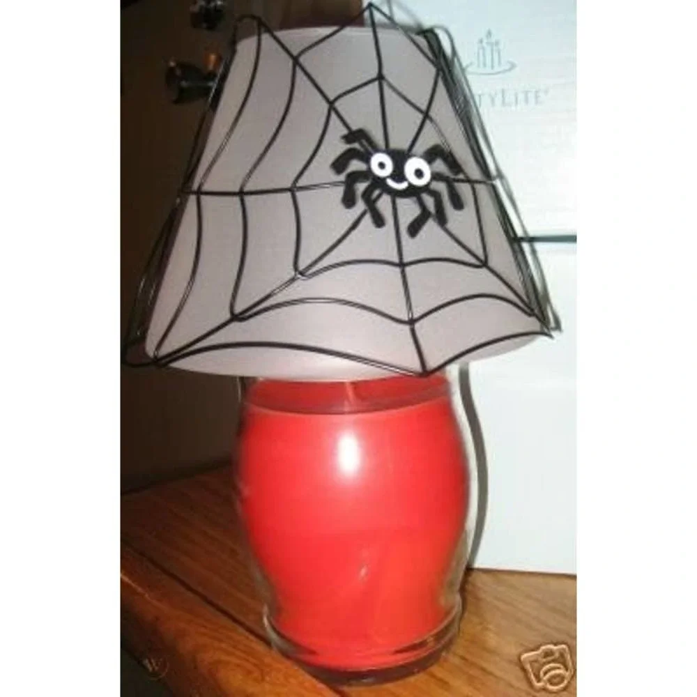 NIB PartyLite Spider Web Jar Candle Shade Halloween Decor P9458 Halloween Candle - Picture 2 of 5
